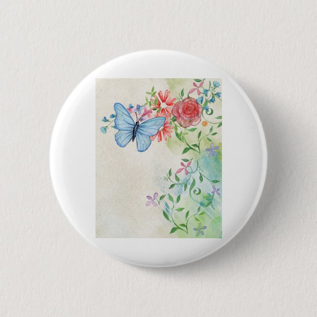Vintages Scrapbook Aquarellbild Button (Vorderseite)