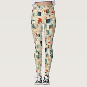 Vintages Scrapbook-Muster (3) Leggings