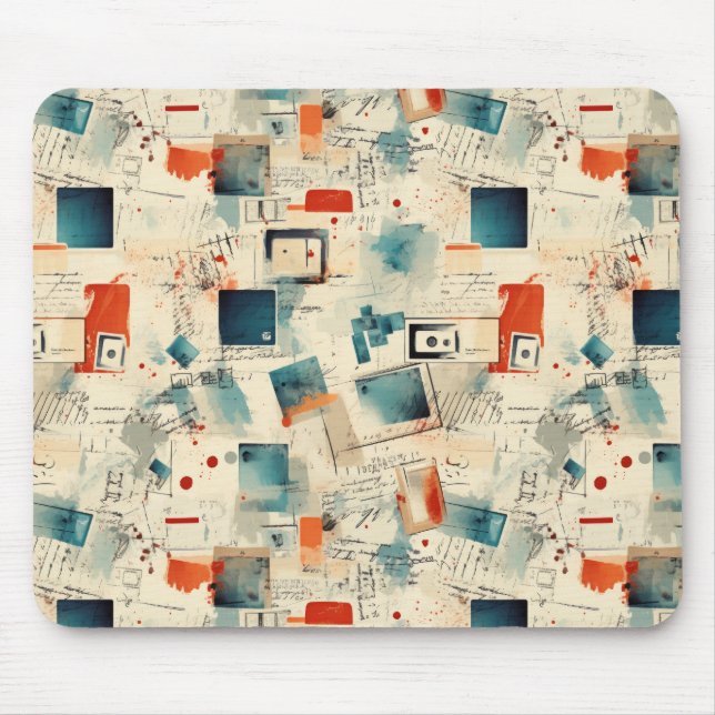 Vintages Scrapbook-Muster (3) Mousepad (Vorne)