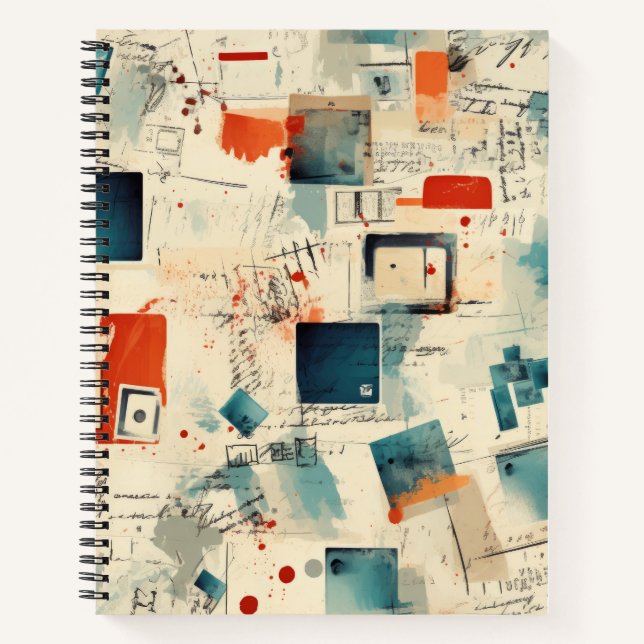 Vintages Scrapbook-Muster (3) Notizbuch (Vorderseite)