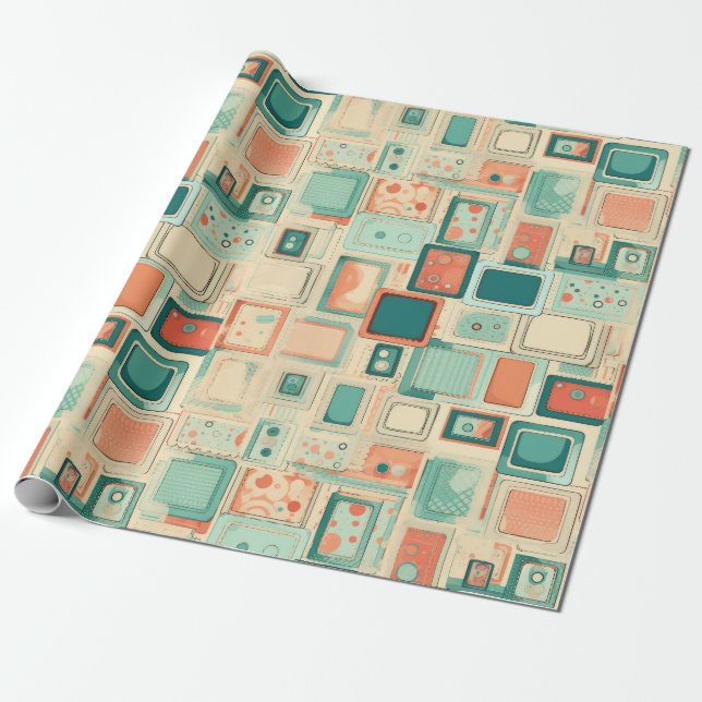 Vintages Scrapbook-Muster Geschenkpapier (Ungerollt)