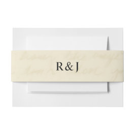 Vintages Scrapbook Wedding Einladung Bauchband Einladungsbanderole