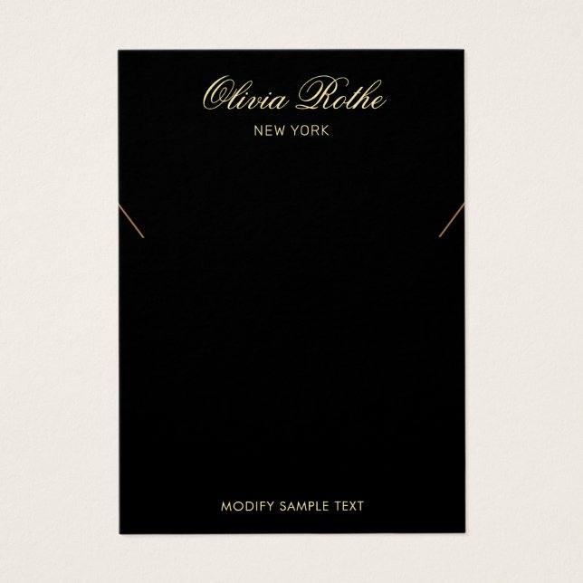 Vintages Script Black Necklace Display (Vorderseite)