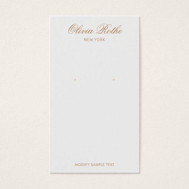 Vintages Script Light Gray Earring Display (Vorderseite)
