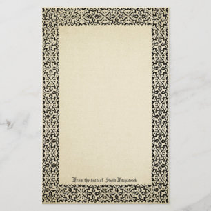 Vintages Scroll Border Perchment Personalisiert Briefpapier
