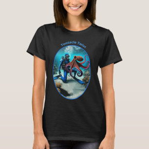 Vintages SCUBA Diver Tanzen mit Big Octopus URM T-Shirt