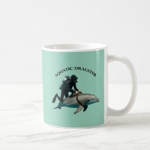 Vintages SCUBA Diving Diver Reiten im Dolphin URM Kaffeetasse