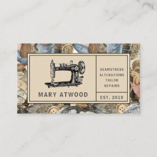 Vintages Seamstress Schneiden Visitenkarte