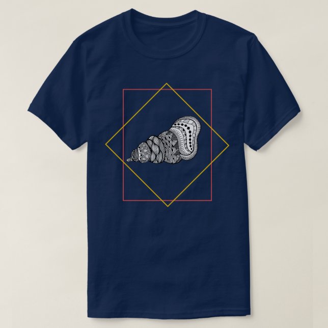 Vintages Seashell-Design T-Shirt (Design vorne)