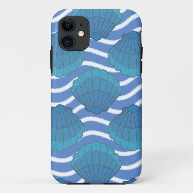 Vintages Seashell- und Wellenmuster Case-Mate iPhone Hülle (Rückseite)