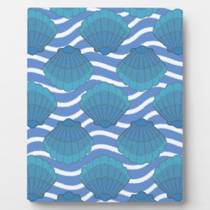 Vintages Seashell- und Wellenmuster Fotoplatte