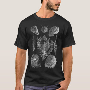 Vintages Seashells-Schwarzes T-Shirt