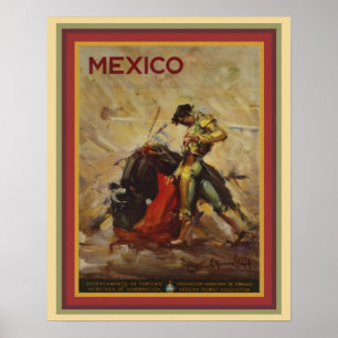 Vintages Sechzigerjahre Mexiko-Stierkampf-Plakat Poster