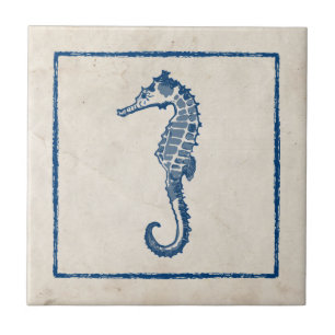 Vintages Seepferd Fliese