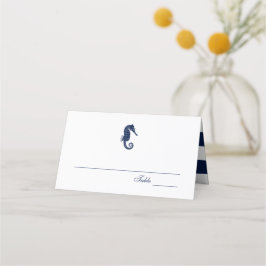 Vintages Seepferd | Nautische Hochzeit Platzkarte