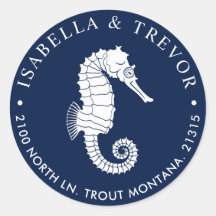 Vintages Seepferd | RÜCKSENDEADRESSE