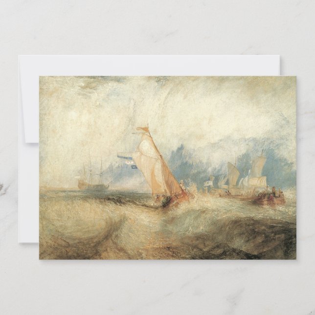 Vintages Seeschiff Seascape von Joseph Turner Einladung (Vorderseite)