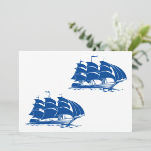 Vintages Seeschiff Seefahrerkletter Einladung