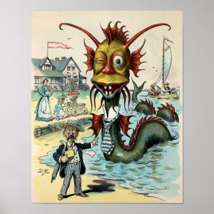 Vintages Seeschlachtposter Poster