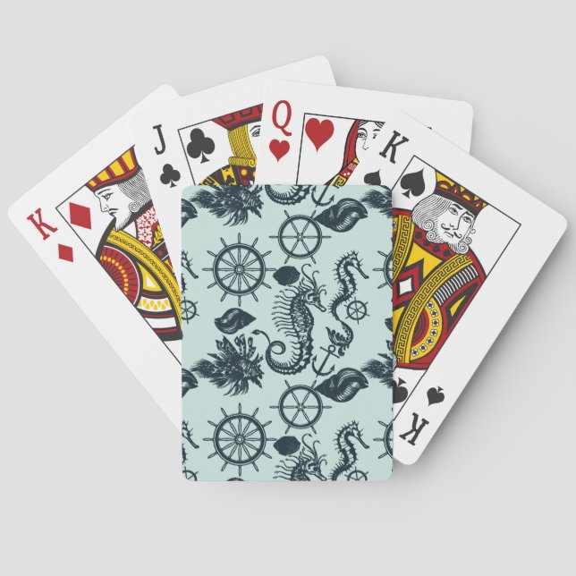 Vintages Seeteufel Spielkarten (Rückseite)
