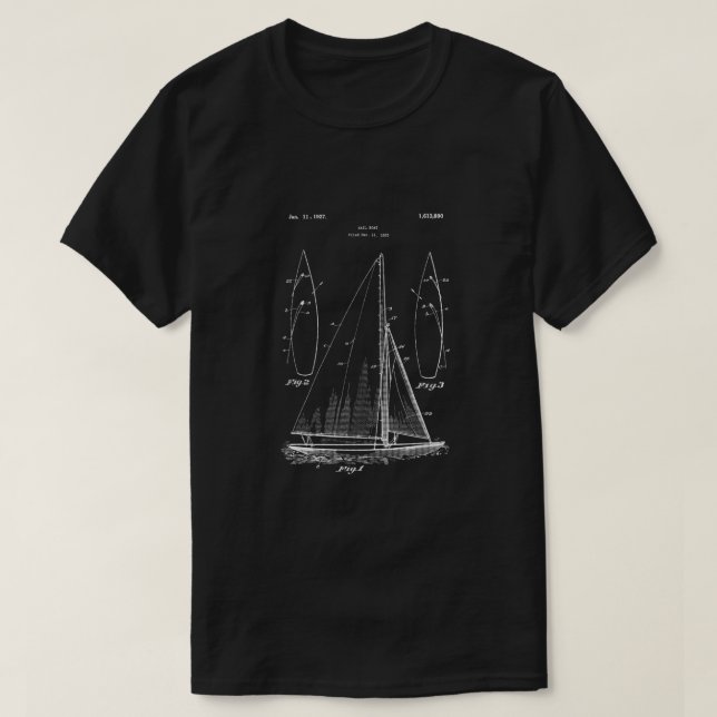 Vintages Segelboot Design Shirt Altes Ozeanschiff  (Design vorne)