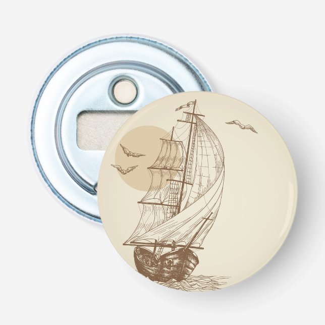 Vintages Segelboot Flaschenöffner (Vorderseite)