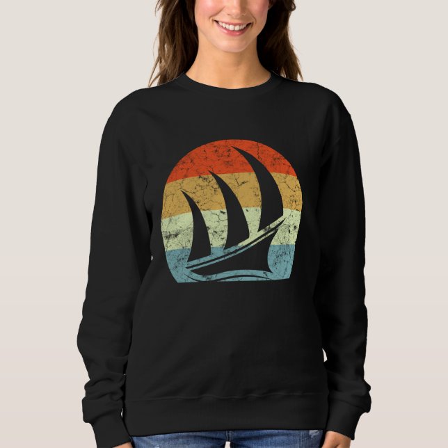 Vintages Segelboot Kapitän Sailor Sailing Sweatshirt (Vorderseite)