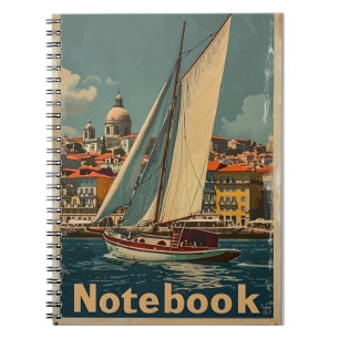 Vintages Segelboot Lissabon Notizblock
