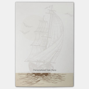 Vintages Segelboot Post-it Klebezettel