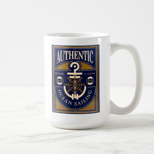Vintages Segeln-Plakat Kaffeetasse (Rechts)