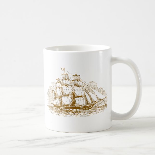 Vintages Segeln-Schiff Kaffeetasse (Rechts)