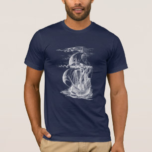 Vintages Segeln-Schiff T-Shirt