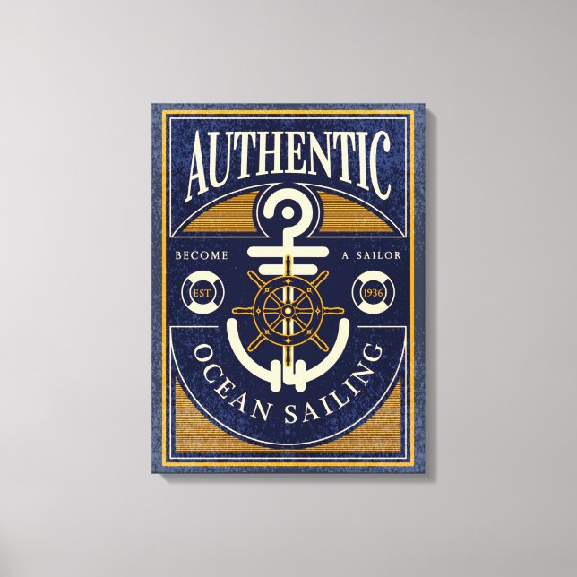 Vintages Segelposter Leinwanddruck (Vorderseite)