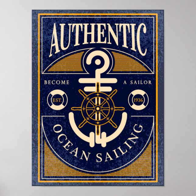 Vintages Segelposter Poster (Vorne)