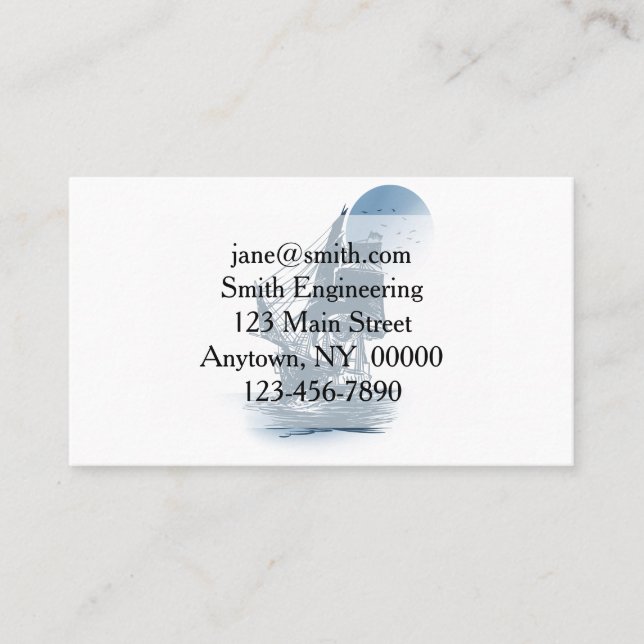 Vintages Segelschiff - Farbe wählen Visitenkarte (Vorderseite)