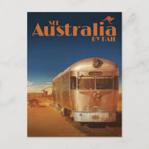 Vintages Sehen Australien per Bahnreisekarte Postkarte