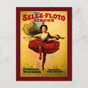 Vintages Sells Floto Circus Poster Postkarte