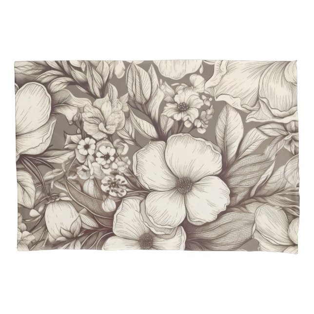 Vintages Sepia-Muster (10) Kissenbezug (Vorderseite-Links)