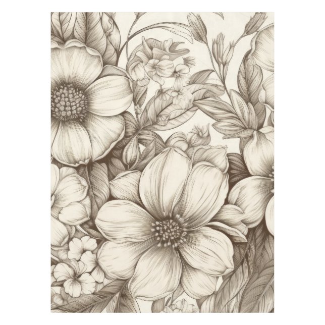 Vintages Sepia-Muster (13) Tischdecke (Vorderseite)