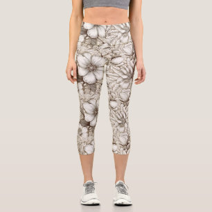 Vintages Sepia-Muster (15) Capri Leggings