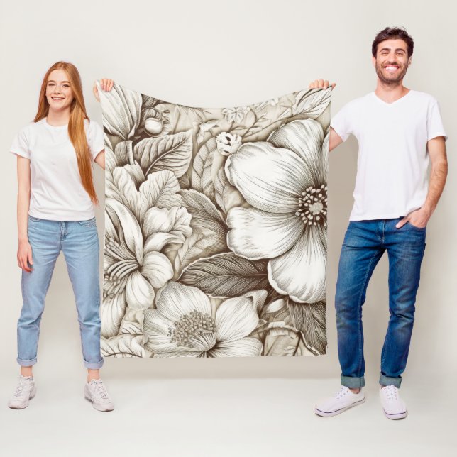 Vintages Sepia-Muster (15) Fleecedecke (Beispiel)