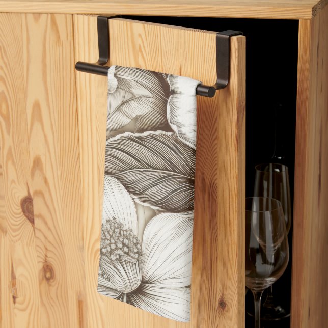 Vintages Sepia-Muster (15) Geschirrtuch (Drittel gefaltet)