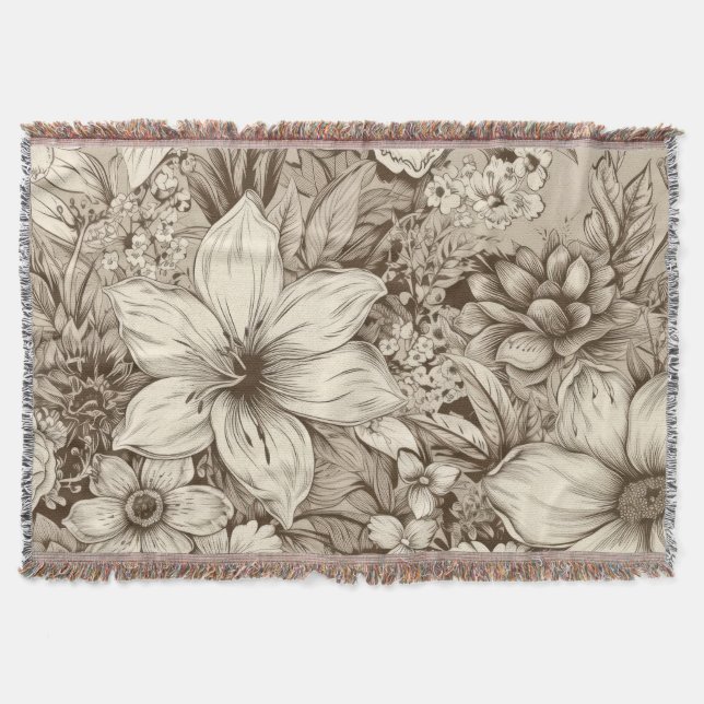 Vintages Sepia-Muster (3) Decke (Vorderseite)