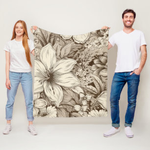 Vintages Sepia-Muster (3) Fleecedecke