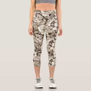 Vintages Sepia-Muster (6) Capri Leggings