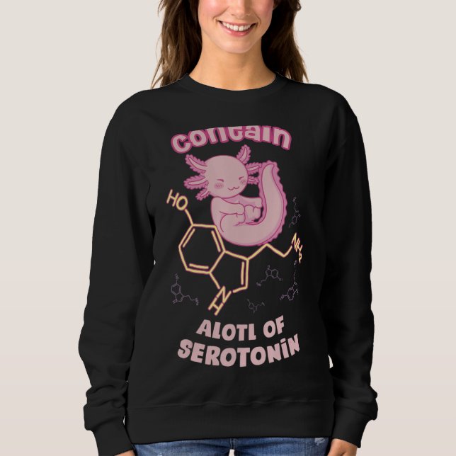 Vintages Serotonin-Molekül mit Axolotl Pub-Chemic Sweatshirt (Vorderseite)