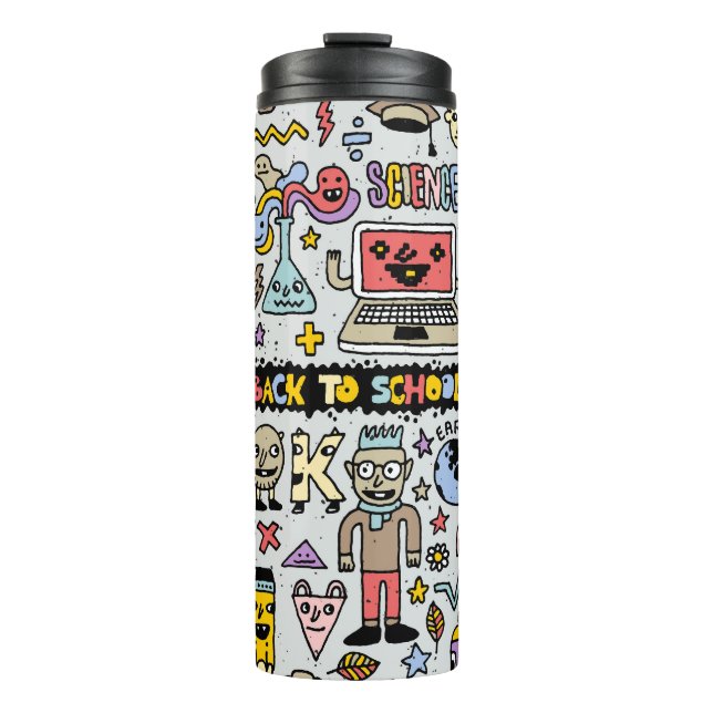 Vintages Set an der Doodle School Thermosbecher (Vorderseite)