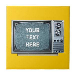 Vintages Set mit statischem Bildschirm Fliese