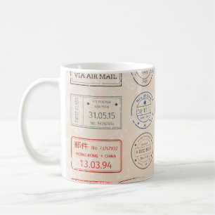 Vintages Set Vintage Briefmarke aus Ländern  Kaffeetasse