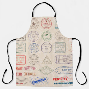 Vintages Set Vintage Briefmarke aus Ländern  Schürze